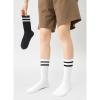 hiqqifazz women's men's selected Athletic round neck socks cotton stripe socks 5/10 pairs view 2