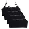 Eforcase 4PCS Girls Training Bra Girls Lace Cotton Training Bras Breathable Sports Cami Bras Strap Bralette,Aged 8-14 Black view 1