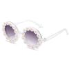 WZWLKJ Round Flower Sunglasses for Baby Girls Flower Shaped Cute Glasses UV 400 Protection Outdoor Beach Girl Boy view 1