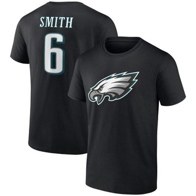 Fanatics Men's Devonta Smith Black Philadelphia Eagles Icon Player Name & Number T-Shirt