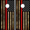 Cornhole Board Wraps | Distressed Thin Red Line American Flag Skins for Boards | Cornhole Decal 48.5x24.5in | Laminated & Easy-to-Apply Waterproof 3mVinyl Board Wraps | Ideal for Cornhole Wraps Lover view 1