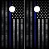 Cornhole Board Wraps | Black and White Thin Blue Line Police Flag USA Skins for Board | Cornhole Decal 48.5x24.5in | Laminated & Easy-to-Apply Waterproof 3mVinyl Wraps | Ideal for Cornhole Skin Lovers view 1