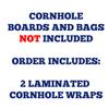 Cornhole Board Wraps | Black and White Thin Blue Line Police Flag USA Skins for Board | Cornhole Decal 48.5x24.5in | Laminated & Easy-to-Apply Waterproof 3mVinyl Wraps | Ideal for Cornhole Skin Lovers view 2