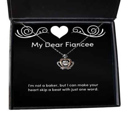 I'm not a Baker, but I can Make Your Heart Skip a Beat with. Fiancee Crown Pendant Necklace, Funny Fiancee Gifts, Jewelry for, Engagement Gifts, Wedding Gifts, Bridal Party Gifts, Groomsmen Gifts,