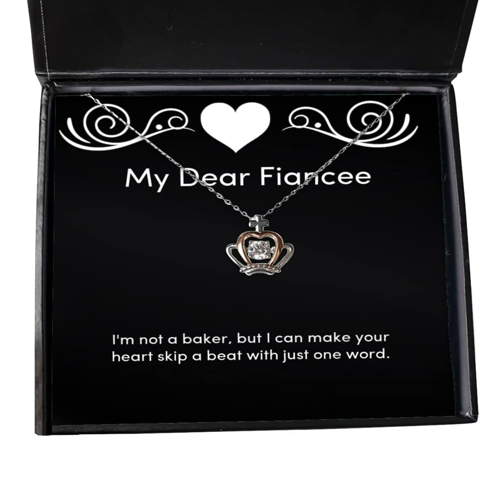 I'm not a Baker, but I can Make Your Heart Skip a Beat with. Fiancee Crown Pendant Necklace, Funny Fiancee Gifts, Jewelry for, Engagement Gifts, Wedding Gifts, Bridal Party Gifts, Groomsmen Gifts,