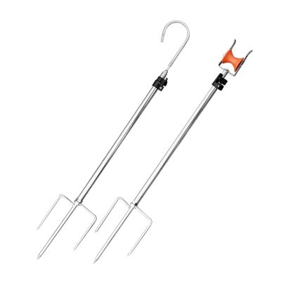 Vertical Fishing Rod Holder Double Trigeminal Pulley Frame Stainless Steel Long Rod Bracket Pulley Turret Frame Traditional Fishing Rod Hand Rod Gun Rod Special Fishing Gear Wall Mounted Fishing Rod R