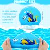 3 Pieces Kids Swim Caps Toddlers Swimming Caps Silicone Swim Cap for Boys Girls (Age 4-12) Baby Waterproof Cartoon Bathing Hats for Long and Short Hair (Boy Style) view 2