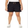 Gloria Vanderbilt Womens Trapunto Self Belt Vacation Shorts, Black, 14 US view 1