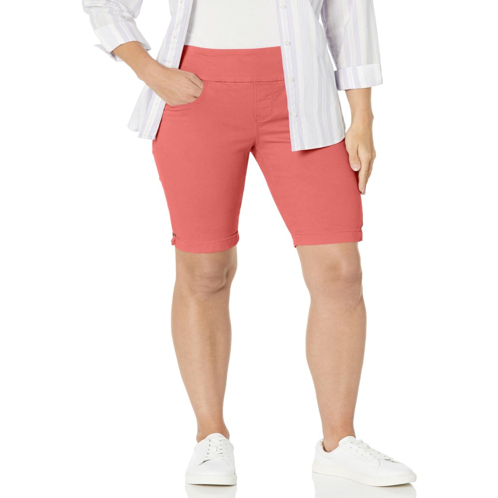 Gloria Vanderbilt Womens Amanda Pull On Bermuda Shorts, Persimmon, 12 US
