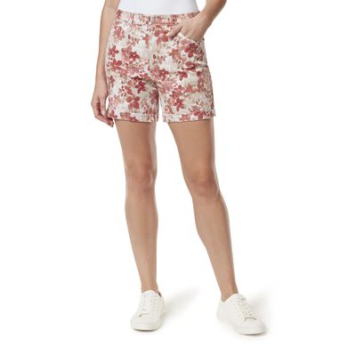 Gloria Vanderbilt Womens Amanda Basic Jean Shorts, Stonewood-Floral Empire, 10 US