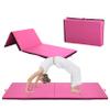 BLKMTY Gymnastics Mats, 4'x10'x2'' Folding Exercise Mat Gym Yoga Aerobics Fitness Mats Kids' Gymnastics Tumbling Mat with Carrying Handles for Home Gym Exercise&Play Gym, Pink view 1
