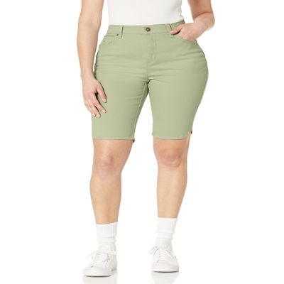 Gloria Vanderbilt Womens Amanda Bermuda Shorts, Matcha Latte, 8 US