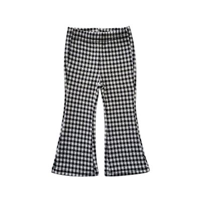 RUKOSU Toddler Baby Girl Bell Bottom Flare Pants Casual Elastic Waist Long Pants Leggings Trousers Plaid 2T