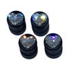 RVM Designs 4 Handmade Bling Clear Crystal Heart Corrosion Resistant Tire Valve Stem Caps Created with Swarovski Crystals view 1