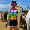 Women's Cycling Jersey Suit Triathlon Race Suit Long Sleeve Jumpsuit Bicyle Skinsuit With Pockets/9D Gel Pad (Color : 03, Size : XX-Large) view 1