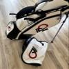 Golf Bag with Stand. Stylish White IAO (Improvise Adapt Overcome) This Golf Bag is Your Visual Reminder to IAO for a Solid Round of Golf! view 2