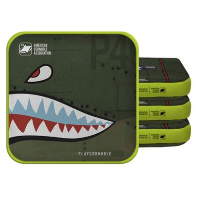 ACA Synergy Edge Professional Cornhole Bags Dual Sided 6x6 Bomber Green
