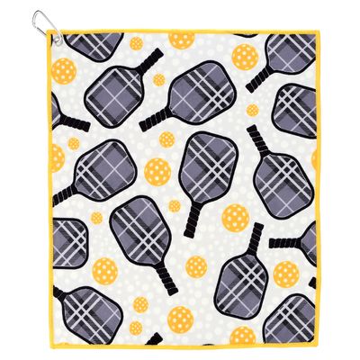 Millie Rose Pickleball Towels in Fashionable Prints - Cute 15x17 inch Microfiber & Cotton Athletic Towels with Carabiner Clip - Pickleball Accessories, Pickleball Gifts (Pickleball Love)
