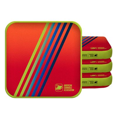ACA Synergy Edge Professional Cornhole Bags Dual Sided 6x6 Retro Stripes Red
