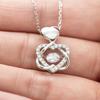 to My Hot Wife, Valentines, Hot Wife, Valentines Jewelry, of All The Fish You're The One I Want to Mount, Heart Knot Silver Necklace view 2