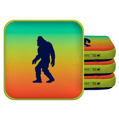 ACA Synergy Edge Professional Cornhole Bags Dual Sided 6x6 Retro Sasquatch Multi Color
