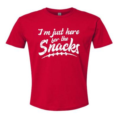 3X-Large Red Mens I'm Just Here for The Snacks Funny Football Party Deluxe Soft T-Shirt