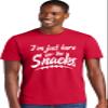 3X-Large Red Mens I'm Just Here for The Snacks Funny Football Party Deluxe Soft T-Shirt view 2
