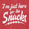 3X-Large Red Mens I'm Just Here for The Snacks Funny Football Party Deluxe Soft T-Shirt view 3