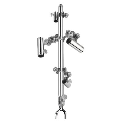 Vertical Fishing Rod Holder Multifunctional Fishing Universal Four-in-one Double Turret Support Rod Holder for Wild Fishing Wall Mounted Fishing Rod Rack