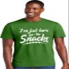 3X-Large Kelly Green Mens I'm Just Here for The Snacks Funny Football Party Deluxe Soft T-Shirt view 2