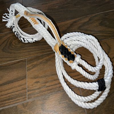 Mini Bull/Steer Rope White Poly - 9x7 Right Hand 3/4" x 3/4" soft - EPT Bull Ropes Riding Rope 12'