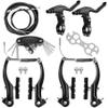 Hmseng V-Type Bike Brake Set, Complete Universal Bike Front and Rear MTB Brake, Bicycle Brakes, Inner and Outer Cables, Include Brakes Lever Calipers Multi-Tool Wrenches-Black view 1