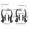 Hmseng V-Type Bike Brake Set, Complete Universal Bike Front and Rear MTB Brake, Bicycle Brakes, Inner and Outer Cables, Include Brakes Lever Calipers Multi-Tool Wrenches-Black view 3