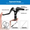 Hmseng V-Type Bike Brake Set, Complete Universal Bike Front and Rear MTB Brake, Bicycle Brakes, Inner and Outer Cables, Include Brakes Lever Calipers Multi-Tool Wrenches-Black view 4