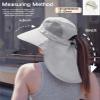 Womens Sun Protection Hat Foldable Waterproof Fishing Hat Women Neck Flap Wide Brim Gardening Hat with Ponytail Hole for Women Light-Gray view 2