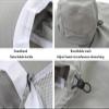 Womens Sun Protection Hat Foldable Waterproof Fishing Hat Women Neck Flap Wide Brim Gardening Hat with Ponytail Hole for Women Light-Gray view 4