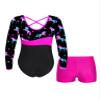 Moggemol Kids Girls Long Sleeve Leotards with Shorts Sets 2 Pieces Gymnastics Dance Outfits Dancewear Tracksuit Pegasus 14 Years view 2