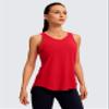 CRZ YOGA Women's Pima Cotton Workout Tanks Tie Back Sleeveless Shirts Yoga Athletic Open Back Sport Gym Tops Festival Red X-Small view 2