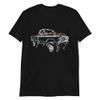 1975 F100 Vintage Pickup Truck Outline Art Short-Sleeve Unisex T-Shirt Black view 1