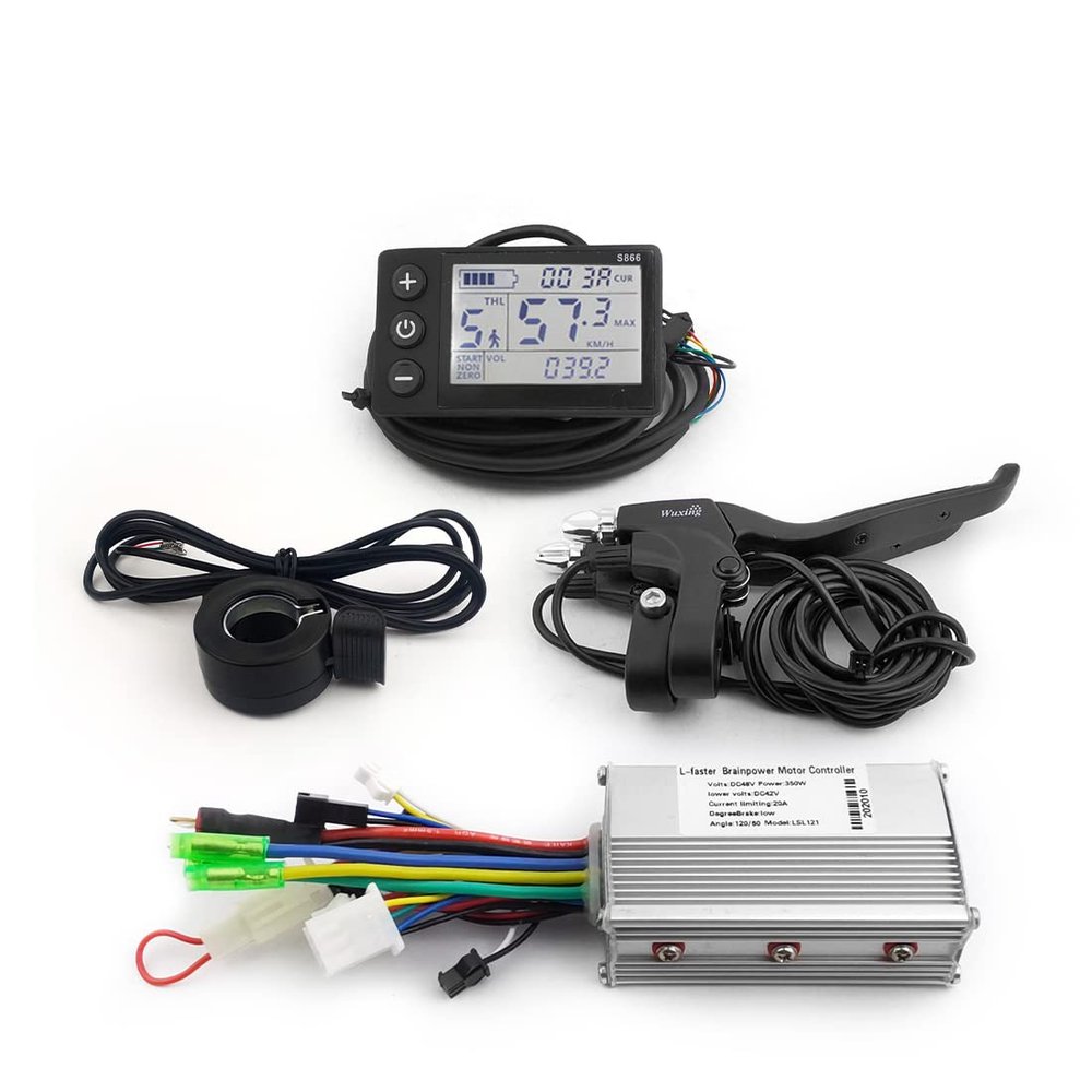 L-faster 36V 350W Scooter Brushless Controller with LCD Display and Thumb Throttle Regenerative Brake for Ebike Hub Motor Wheel (48V 250W350W)