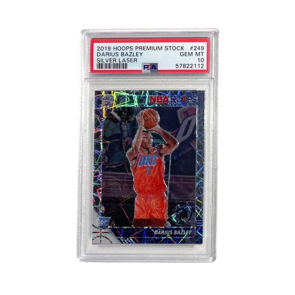 Darius Bazley 2019-20 NBA Hoops Premium Stock Rookie Card Silver Laser PSA10 Gem MT