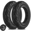 Felixstory 10 inch Solid Rubber Tire, 10x2.125, 50/75-6.1 Tubeless Tyre for Xiaomi M365/Pro 1s/Pro 2, Gotrax G4/Xr/V2 Electric Scooter, 10x2 Puncture-Proof Explosion-Proof Wheel Replacement Black 2pcs view 1