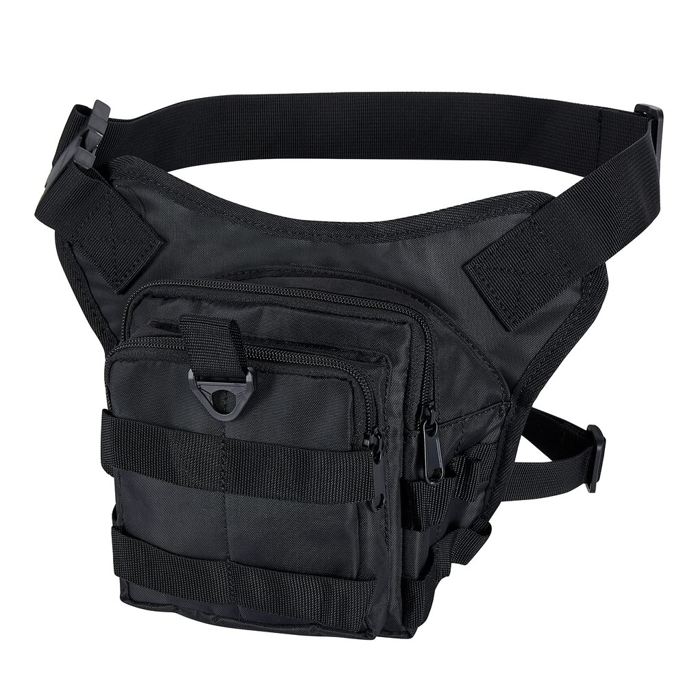 Nylon Waist Bag Drop Leg Bag Hiking Waist Pack for Men Women Motorcycle Cycling Riding Travel Thigh Bag Pocket for Outdoor Sports (Black)