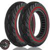 Felixstory 10x2.125 Tubeless Solid Tire Fit for Ninebot F25/ F30/ F40/ F65/ D40X/ D18W/ D28U/ D38U Hiboy S2 Pro Max Gotrax G4 Turboant 7X Pro Inflatable 10 inch Pneumatic Tire Replacements, Red 2PCS view 1