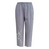 MALAIDOG Trendy Summer Capri Pants for Women Cotton Linen Loose Fit Elastic Waisted Wide Leg Cropped Lounge Trousers view 2
