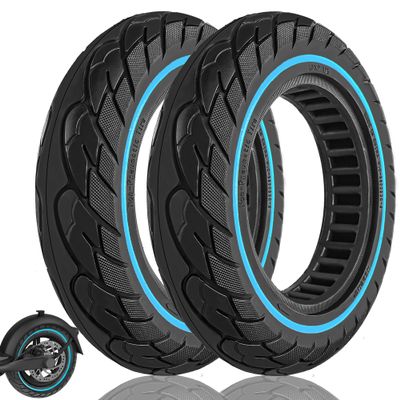 Felixstory 10x2.125 Solid Tire, Replacement for 10x2/54-152, 50/75-6.1, 10x2, 8.5x2 Original Tire, Fit for Ninebot F25 F40 D18W, Gotrax G4, iScooter i9 plus, isinwheel s9 max Electric Scooter, Blue