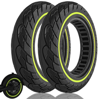 Felixstory 10x2.125 Solid Tire, Replacement for 10x2/54-152, 50/75-6.1, 10x2, 8.5x2 Original Tire, Fit for Ninebot F25 D18W Gotrax G4 iScooter i9 plus isinwheel s9 max Electric Scooter, Luminous green