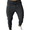 JEsilunmaMY Jogger Sweatpants for Men Elastic Waist Tapered Pencil Pants with Zip Pocket Slim Fit Athletic Lounge Trousers (Dark Grey,3X-Large) view 1
