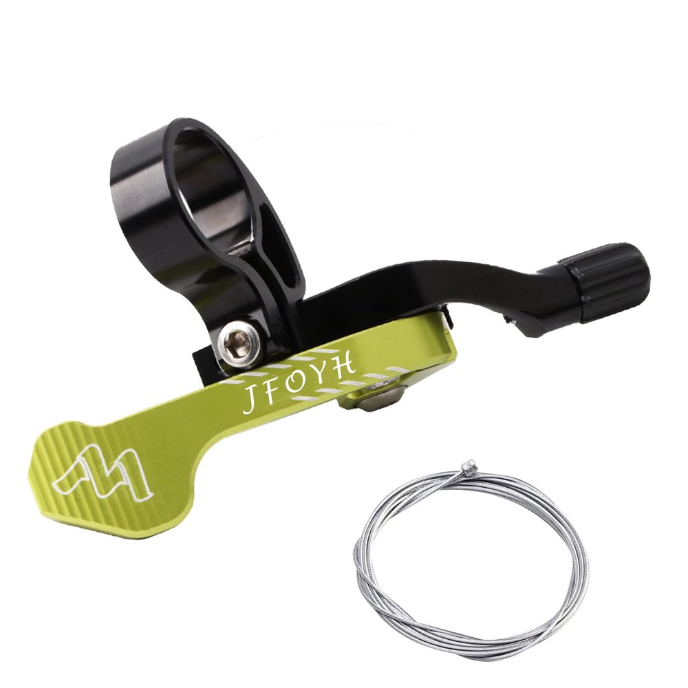 JFOYH Mountain Bike Dropper Post Remote Lever Kit for External and Internal Routing Dropper Seatpost - Green