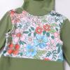 Muslim Swimsuit for Girls Kids 2 Pieces Modest Islamic Swimwear Burkini Full Cover Hijab Long Sleeve Floral Print Hooded Top Pants Swimming Cap Costume Bathing Suit Green - Long Sleeve 7-8 Years view 3